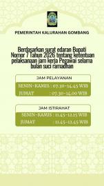 JAM PELAYANAN SELAMA BULAN RAMADHAN 